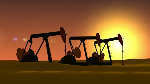 Pump jack and timelapse sky